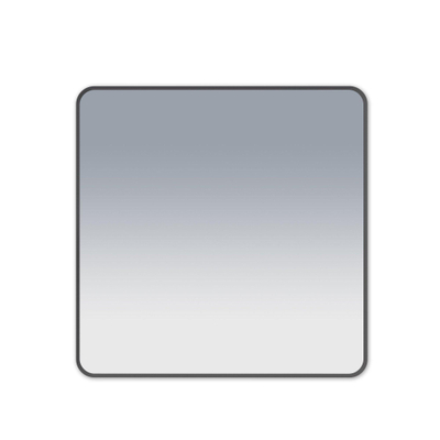 FugaFlow Eccelente Arredo Square Miroir carré 80cm arrondi cadre Noir mat