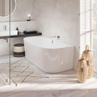 Villeroy & Boch Oberon 2.0 baignoire semi-autoportante - 180x80cm - avec panneau alphine white