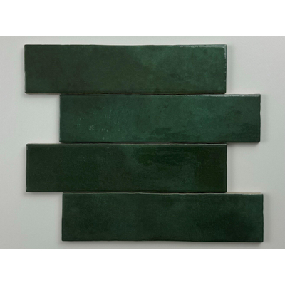 ÉCHANTILLON Terravito Mellina Carreau mural en céramique - 6x24,6cm - 8mm - Vert foncé