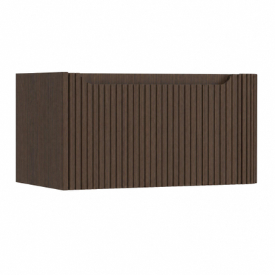 H&R Badmeubelen Juice Meuble sous lavabo - 80x45x40cm - angle droit arrondi - 1 tiroir - poignée intégrée - coffee