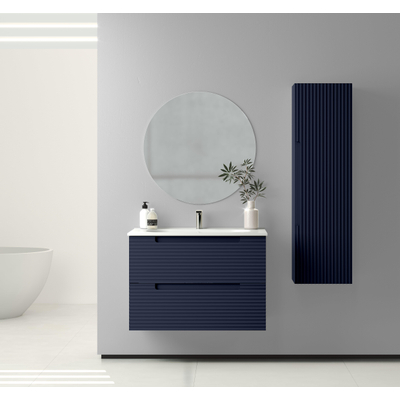 Saniclass Prime Balance Armoire haute - 120x34.5x26.9cm - 1 porte - bleu marine mat - MDF
