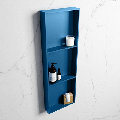 Mondiaz Easy nis 29.5x89.5x8cm voor Inbouw/opbouw 3 open vakken Solid surface Jeans/Jeans