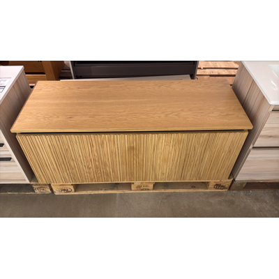 Saniclass Holz Base Badkameronderkast - 120cm - 1 lade - greeploos - eiken - met saniclass tops topblad - OUTLET UDEN