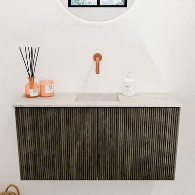 Mondiaz JOYA-DLUX 80cm toiletmeubel - kleur Shadow - Wastafel FAYE positie Midden Zonder kraangat kleur Ostra.