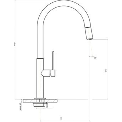 Plieger Rontessa mitigeur d'évier avec douchette extractible chrome
