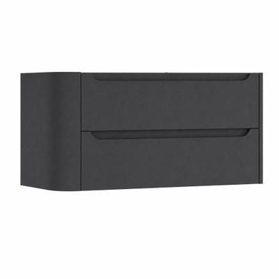 H&R Badmeubelen Juice Meuble sous lavabo - 100x45x50cm - angle gauche arrondi - 2 tiroirs - poignée intégrée - anthracite mat