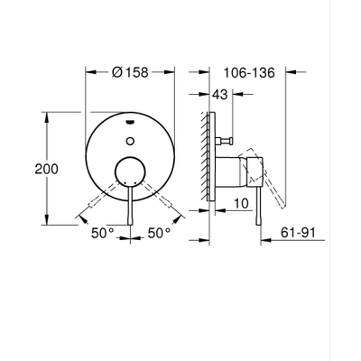 Grohe Essence New Afbouwdeel - voor inbouw badkraan - met omstel - brushed cool sunrise (goud)