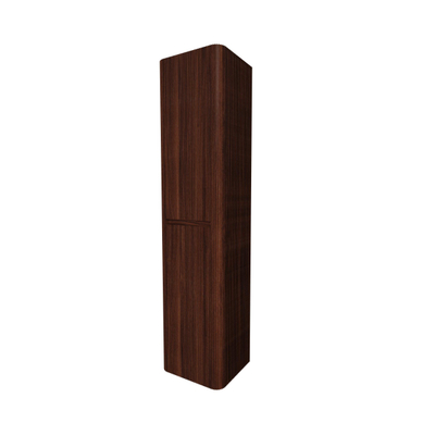 Saniclass Terra Edge Hoge Kast - 40x35x170cm - ribbel - kastanje (walnoot)