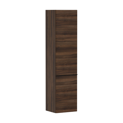 Hansgrohe Xelu Q Armoire haute - 165x40x35cm - 2 portes - poignée noir mat - fermeture amortie - charnière droite - dark walnut