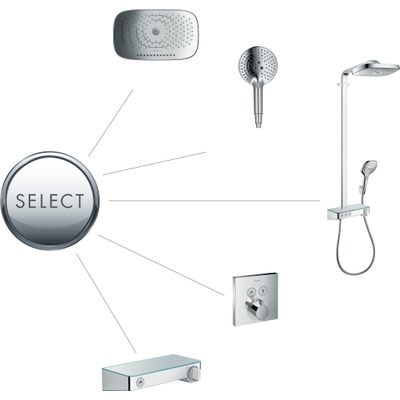 Hansgrohe Showerselect Kit de garniture pour mitigeur thermostatique avec 2 fonctions de douche et vanne marche/arrêt blanc