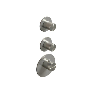 Hotbath Archie Afbouwdeel thermostaat - met 2 stopkranen RVS 316 - mat RVS