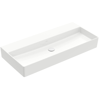 Villeroy & Boch Memento 2.0 lavabo - dessous rectifié 100x47cm - sans trop-plein sans trou de robinet blanc