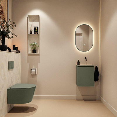 MONDIAZ TURE-DLUX 40cm toiletmeubel Army. EDEN wastafel Ostra positie rechts. Zonder kraangat.