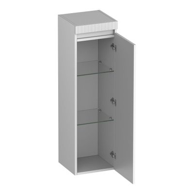 BRAUER Joy Wavy Hoge kast - 120x35x35cm - 1 deur - rechtsdraaiend - greeploos - mat wit