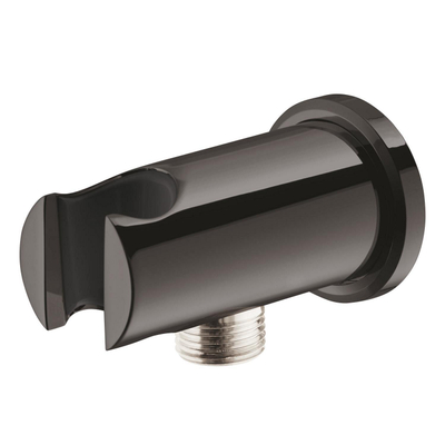 Grohe Rainshower Wandaansluitbocht - 1/2" - met houder - ronde rozet - hard graphite (antraciet)