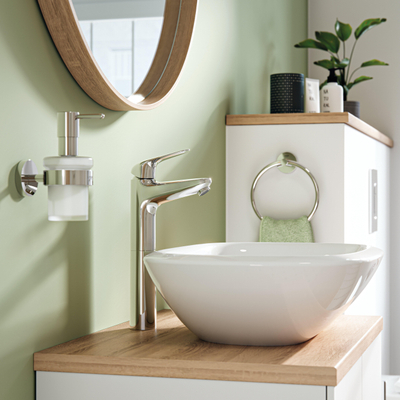 GROHE Swift wastafelkraan - xl-size - opbouw - hoog - voorsprong 11.5cm - met klikwaste - chroom