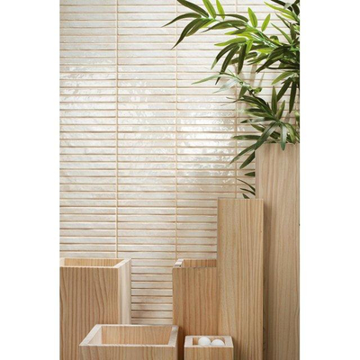 ÉCHANTILLON La Platera Cerámica Raku Carreau mural en céramique - 35x35cm - 9.2mm - kitkat - Beige