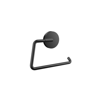 Emco Round Toiletaccessoireset - toiletborstelhouder - open - toiletrolhouder - zonder klep - handdoekhaken - 2 stuks - enkel - zwart