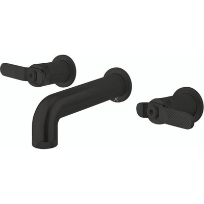 Crosswater Union Mitigeur de lavabo encastré - avec corps encastré - 3 trous - mural - noir mat