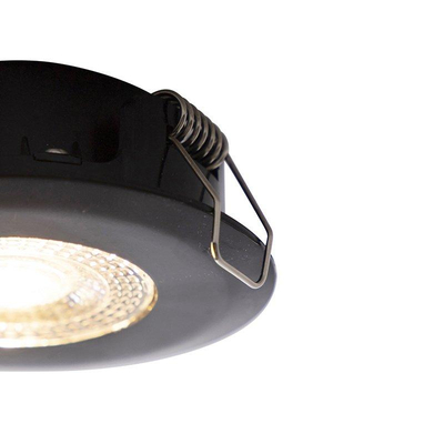 QAZQA Ulo Inbouwspot - set van 3 - 8.2x8.2cm - incl. LED - 3 staps dimbaar - IP44 - rond - mat zwart