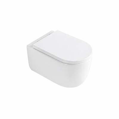 QeramiQ Dely Swirl WC suspendu – sans bride – profondeur 53 cm – avec abattant softclose 35 mm – blanc brillant