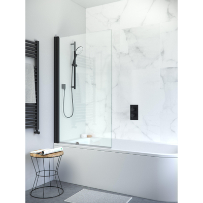 Crosswater Design New Pare-bain à 1 élément 85x150cm profilé noir mat et verre clair