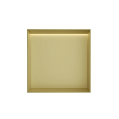 Hotbath &MORE Inbouwbox of inbouwnis - 30x30x10 - frameless + LED - PVD - geborsteld messing (goud)