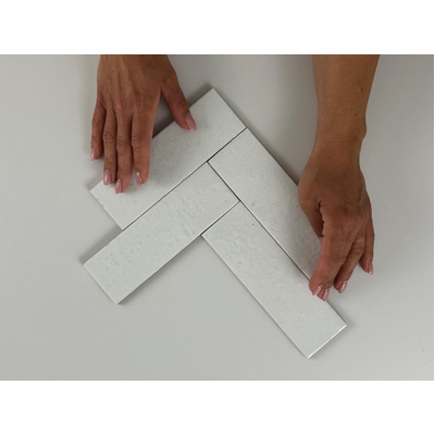 SAMPLE Terravito Nocino wandtegel - 6x18.6cm - White glans (wit)
