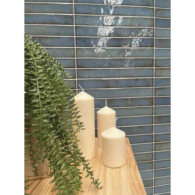 La Platera Cerámica Raku Carrelage mural en céramique - 35x35cm - 9.2mm - Bleu