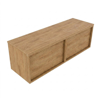 Saniclass Holz Frame Meuble de salle de bain - 140x45x40cm - plan de toilette - sans trous de robinet - 2 tiroirs - Chêne Natural