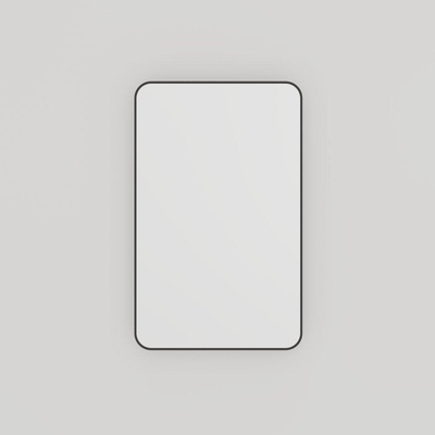 Haceka Deco spiegel – rechthoek met afgeronde hoeken – 50x80 cm – Zwart mat