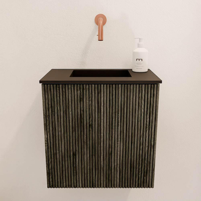 Mondiaz JOYA 40cm meuble de salle de bains WC - couleur Shadow - Vasque FAYE position Milieu Sans trou de robinet couleur Urban