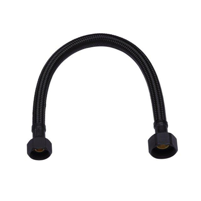 FugaFlow Eccelente Robinet d'arrêt d'angle avec flexible - flexible de 30 cm - 1/2""x3/8"" - noir mat