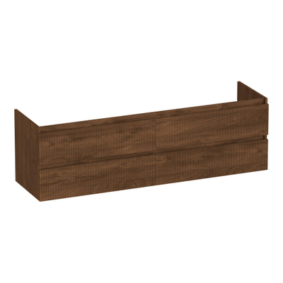 BRAUER Joy Wavy wastafelonderkast 160 4 softclose lades - greeploos - 2 sifon uitsparingen - Forest Cacao
