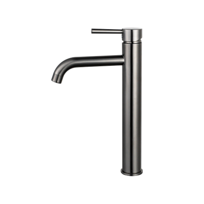 Fortifura Calvi Wastafelkraan - 33.9cm - verhoogd - opbouw - Geborsteld Gunmetal PVD TWEEDEKANS