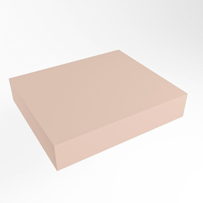 Mondiaz TOP 51 Plan vasque - 50x51x12cm - adapté pour plaque de recouvrement - Solid surface - Rosee