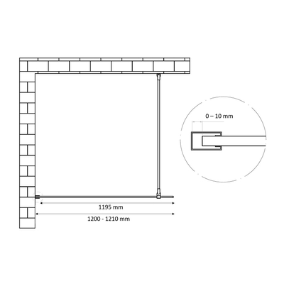 Best Design Dalis-1200 Douche à l'italienne 120x200cm avec verre de sécurité 8mm Nano Inox