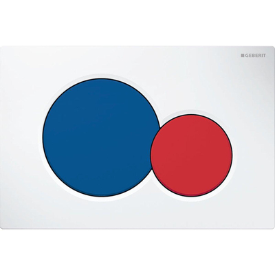 Geberit Sigma01 bedieningsplaat - 2-toets spoeling - rond - wit/blauw/rood