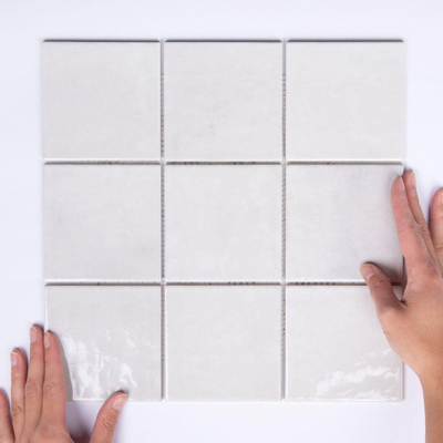 La Mosaic Factory Kasba carreau mosaïque - 30x30cm - carrelage mural - Carré - Porcelaine Blanc brillant