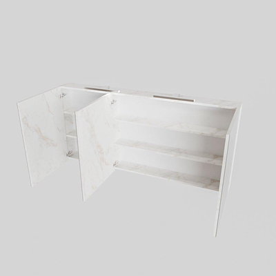 Mondiaz CUBB Spiegelkast - 150x70cm - 3 deuren - Carrara (Wit)