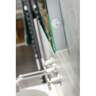 Miroir Plieger 120x60cm avec éclairage LED intégré horizontal + chauffage et éclairage indirect en dessous