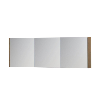 INK SPK1 spiegelkast – 180x60x14 cm – 3 deuren, dubbelzijdige spiegeldeuren – Fineer Ash grey