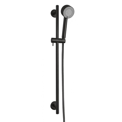 Wiesbaden Unimatch Cadans glijstangset compleet - met handdouche - 3 standen - diameter 8cm - mat zwart