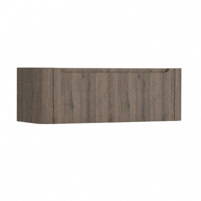 H&R Badmeubelen Juice Meuble sous vasque - 120x45x40cm - coins arrondis - 1 tiroir - poignée intégrée - Tucson oak