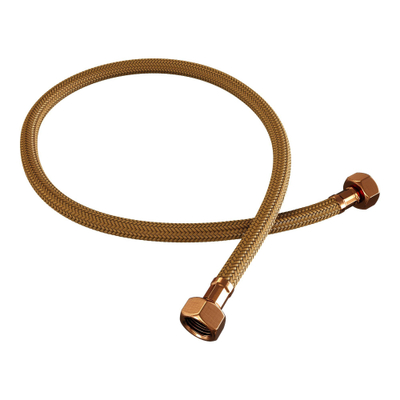 BRAUER Stripe Robinet d'arrêt d'angle - complet avec flexible - cuivre brossé PVD