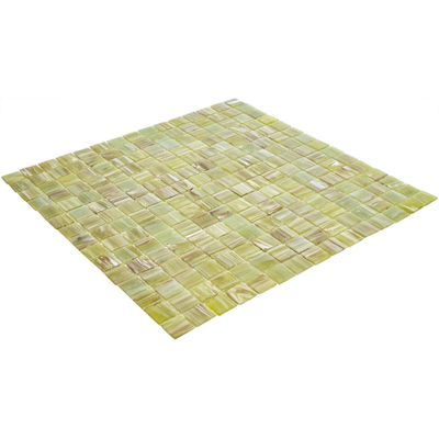 The Mosaic Factory Amsterdam mozaïektegel - 32.2x32.2cm - wand en vloertegel - Vierkant - Glas Light Green glans