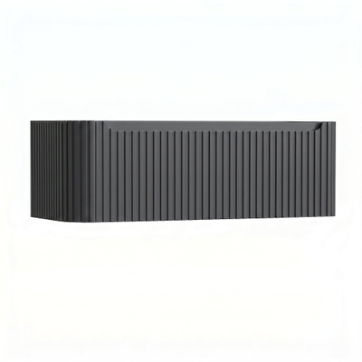 H&R Badmeubelen Juice Wastafelonderkast - 120x45x40cm - linkerhoek afgerond - 3D-front - 1 lade - geïntegreerde greep - antraciet mat