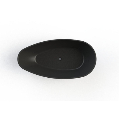 Arcqua Lima baignoire autoportante 170x86x54cm marbre coulé noir mat
