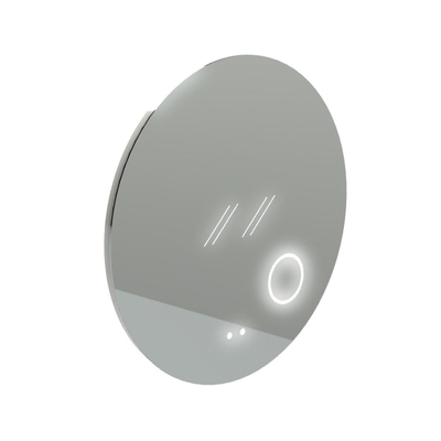 Thebalux spiegel model G rond 100cm wit indirecte LED verlichting rondom kleurkeuze wit en warm wit touchschakelaar en spiegelverwarming en verlichte vergrootspiegel