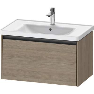 Duravit Ketho.2 Wastafelonderbouwkast - met 1 lade - 78.4x45.5x44cm - met greep antraciet - eiken terra mat